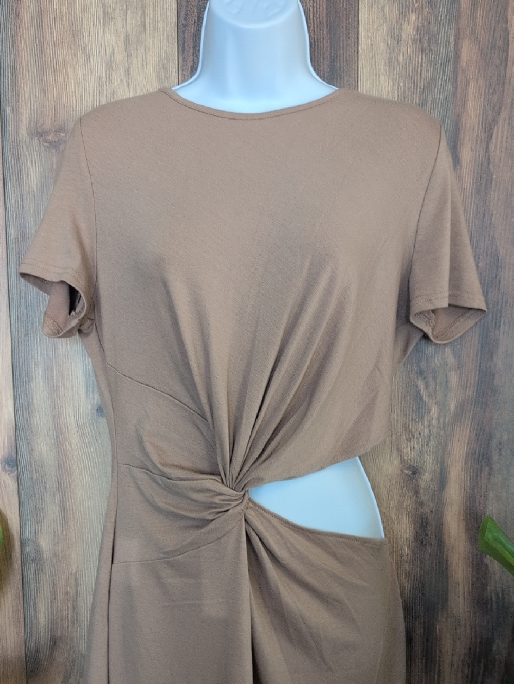 SHEIN Asymmetrical Knot-Cut Side Cutout Midi Dress XL           F239 - Picture 2 of 7